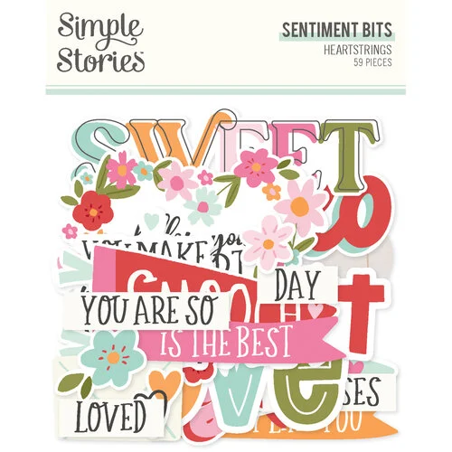Simple Stories - Heartstrings Collection - Ephemera - Sentiment Bits And Pieces 1 Simple Stories - Heartstrings Collection - Ephemera - Sentiment Bits And Pieces