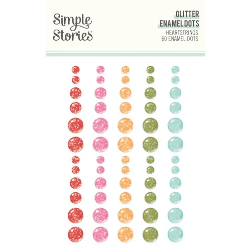 Simple Stories - Heartstrings Collection - Glitter Enamel Dots