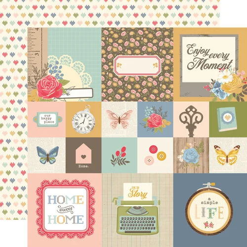 Simple Stories - Front Porch Collection - 12 x 12 Double Sided Paper - 2 x 2 And 4 x 4 Elements 1 Simple Stories - Front Porch Collection - 12 x 12 Double Sided Paper - 2 x 2 And 4 x 4 Elements