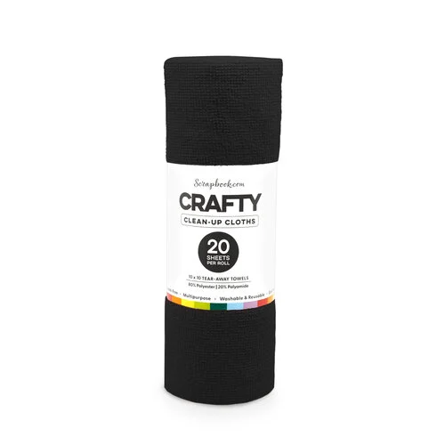 Scrapbook.com - Crafty Clean-up Cloths - 10x10 Tear-Away Towels - 20 Sheet Roll - Black