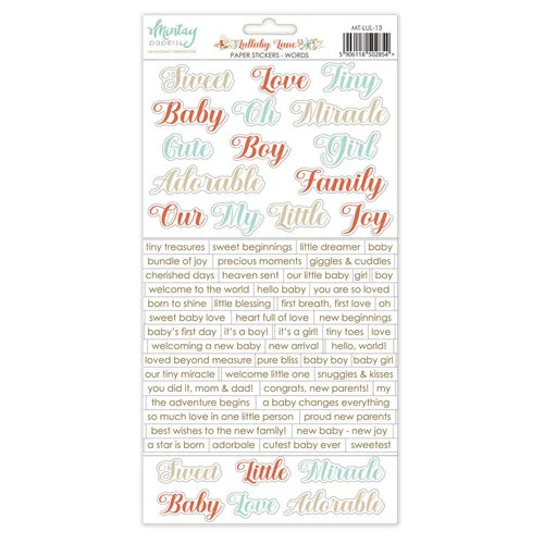 Mintay Papers - Lullaby Lane Collection - 6 x 12 Stickers - Words 1 Mintay Papers - Lullaby Lane Collection - 6 x 12 Stickers - Words