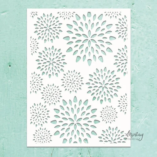 Mintay Papers - Kreativa Collection - 6 x 8 Stencils - Aster Flowers