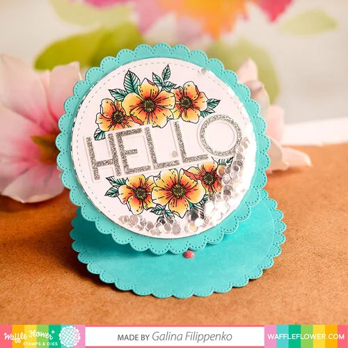 Waffle Flower Crafts - Flat Shaker Cover - Circle - 4.25 x 4.25 - 5 Pack