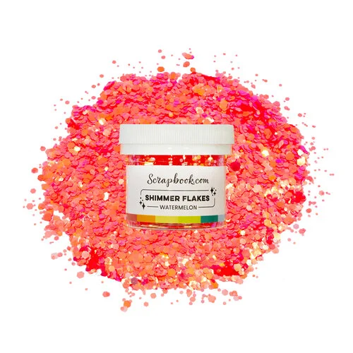 Scrapbook.com - Shimmer Flakes - Watermelon - Red - 2 oz Shaker Jar 1 Scrapbook.com - Shimmer Flakes - Watermelon - Red - 2 oz Shaker Jar