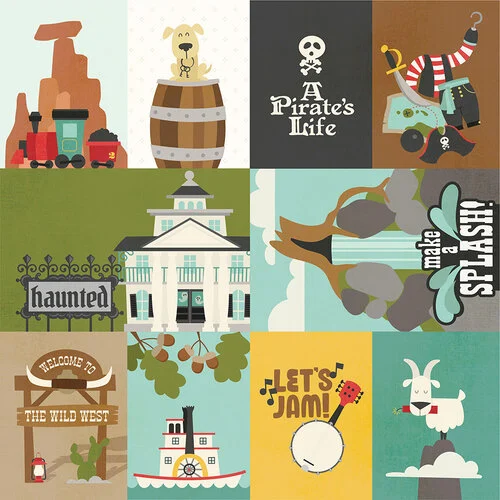 Simple Stories - Say Cheese Frontier At the Park Collection - 12 x 12 Double Sided Paper - Elements 1 2 Simple Stories - Say Cheese Frontier At the Park Collection - 12 x 12 Double Sided Paper - Elements 1