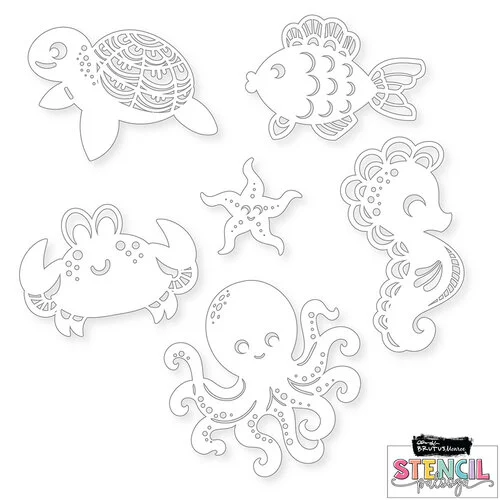 Brutus Monroe - Stencilpalooza Collection - Stencils - Under Water Friends