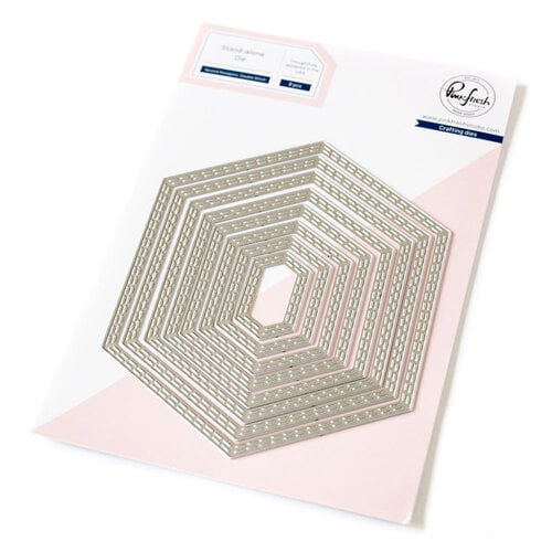 Pinkfresh Studio - Essentials Collection - Dies - Nested Hexagons - Double Stitch 1 Pinkfresh Studio - Essentials Collection - Dies - Nested Hexagons - Double Stitch