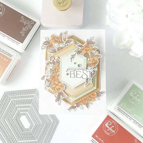 Pinkfresh Studio - Essentials Collection - Dies - Nested Hexagons - Double Stitch 9 Pinkfresh Studio - Essentials Collection - Dies - Nested Hexagons - Double Stitch