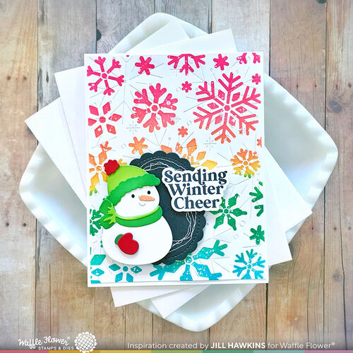 Waffle Flower Crafts - Stencils - Snowflake Background 2 Waffle Flower Crafts - Stencils - Snowflake Background