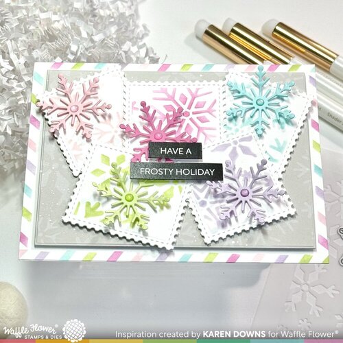 Waffle Flower Crafts - Stencils - Snowflake Background 3 Waffle Flower Crafts - Stencils - Snowflake Background