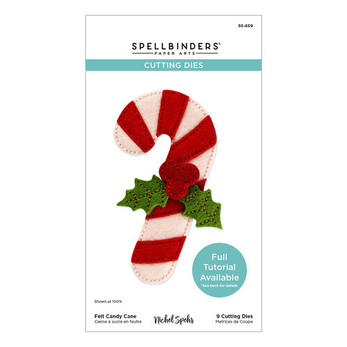 Spellbinders - Felt Stitch & Create Collection - Etched Dies - Candy Cane
