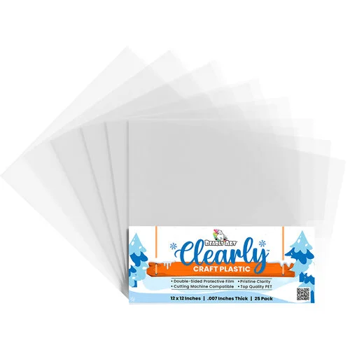 Bearly Art - Clearly Craft Plastic - 12 x 12 Crystal Clear Sheets