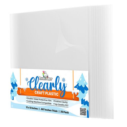 Bearly Art - Clearly Craft Plastic - 12 x 12 Crystal Clear Sheets