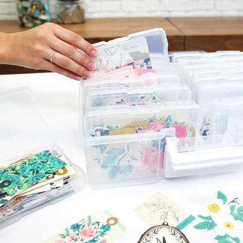 Scrapbook.com - Clear Craft Storage Boxes - 4x6 - 17 Piece Set