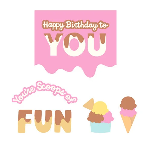 Scrapbook.com - Decorative Die Set - Scoops of Fun 1 Scrapbook.com - Decorative Die Set - Scoops of Fun