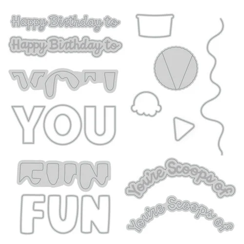 Scrapbook.com - Decorative Die Set - Scoops of Fun 2 Scrapbook.com - Decorative Die Set - Scoops of Fun