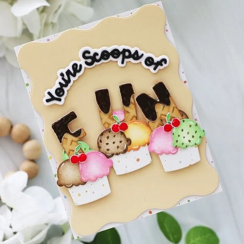 Scrapbook.com - Decorative Die Set - Scoops of Fun 7 Scrapbook.com - Decorative Die Set - Scoops of Fun