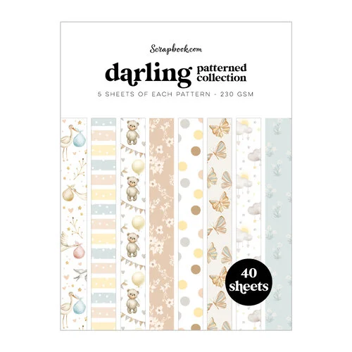 Scrapbook.com - Darling - Patterned Cardstock Paper Pad - Double Sided - 6x8 - 40 Sheets