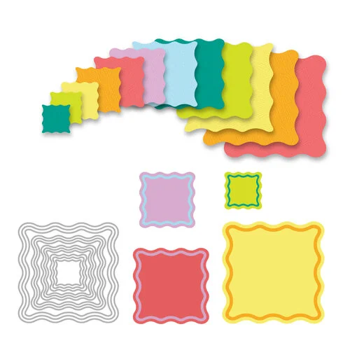 Scrapbook.com - Decorative Die Set - Nested Wavy Squares 1 Scrapbook.com - Decorative Die Set - Nested Wavy Squares
