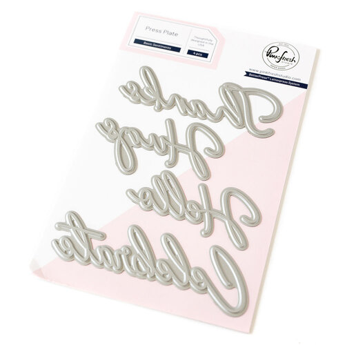Pinkfresh Studio - Gentle Greetings and Greenery Collection - Press Plates - Basic Sentiments 1 Pinkfresh Studio - Gentle Greetings and Greenery Collection - Press Plates - Basic Sentiments
