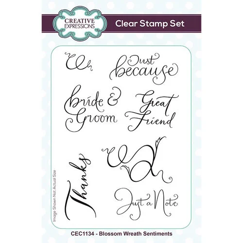 Creative Expressions - Clear Photopolymer Stamps - Blossom Wreath Sentiments