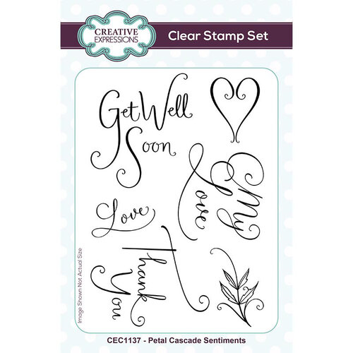 Creative Expressions - Clear Photopolymer Stamps - Petal Cascade Sentiments