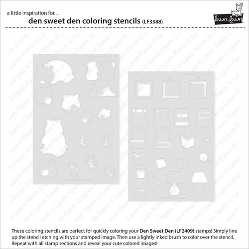Lawn Fawn - Stencils - Den Sweet Den 2 Lawn Fawn - Stencils - Den Sweet Den