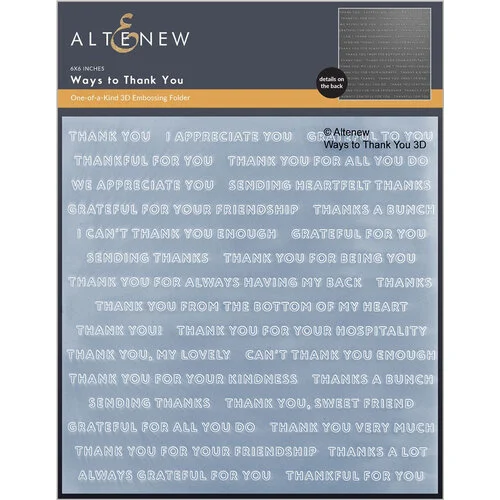 Altenew - Embossing Folder - 3D - Ways To Thank You