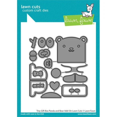 Lawn Fawn - Lawn Cuts - Dies - Tiny Gift Box Panda And Bear Add-On 1 Lawn Fawn - Lawn Cuts - Dies - Tiny Gift Box Panda And Bear Add-On