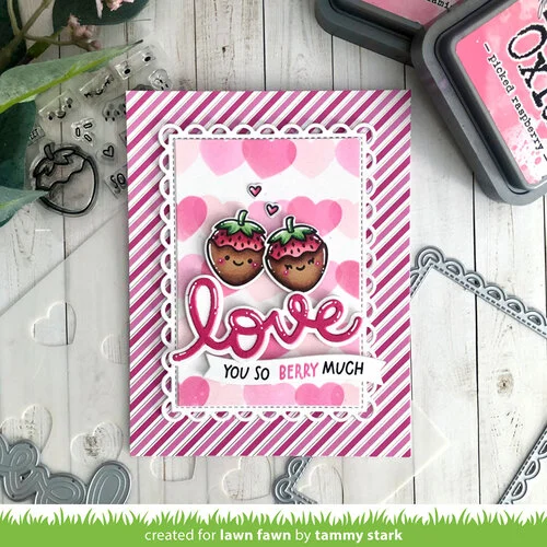 Lawn Fawn - Stencils - Layered Hearts Background