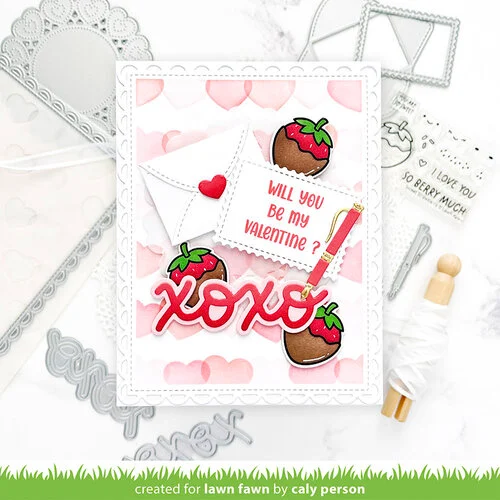 Lawn Fawn - Stencils - Layered Hearts Background