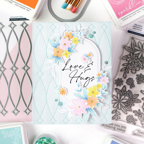 Pinkfresh Studio - Gentle Greetings and Greenery Collection - Dies - Interlaced Diamonds