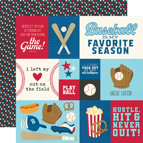 Simple Stories - Baseball Collection - 12 x 12 Double Sided Paper - Elements