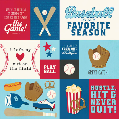 Simple Stories - Baseball Collection - 12 x 12 Double Sided Paper - Elements