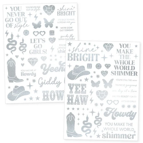 Scrapbook.com - Shimmer - Metallic Rub-On Transfers - Silver - 6x8 - 2 Sheets 1 Scrapbook.com - Shimmer - Metallic Rub-On Transfers - Silver - 6x8 - 2 Sheets