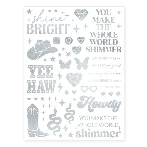 Scrapbook.com - Shimmer - Metallic Rub-On Transfers - Silver - 6x8 - 2 Sheets 3 Scrapbook.com - Shimmer - Metallic Rub-On Transfers - Silver - 6x8 - 2 Sheets