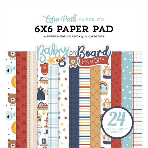 Echo Park - Baby On Board - Boy Collection - 6 x 6 Paper Pad 1 Echo Park - Baby On Board - Boy Collection - 6 x 6 Paper Pad