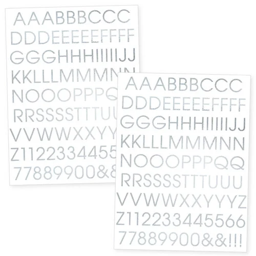 Scrapbook.com - Modern Alpha - Metallic Rub-On Transfers - Silver - 6x8 - 2 Sheets