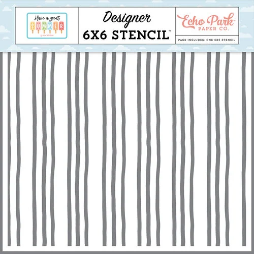 Echo Park - Have A Great Summer Collection - 6 x 6 Stencils - Summer Stripes