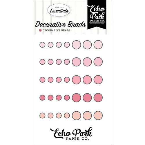 Echo Park - Essentials Collection - Decorative Brads - Pink Essentials 1 Echo Park - Essentials Collection - Decorative Brads - Pink Essentials