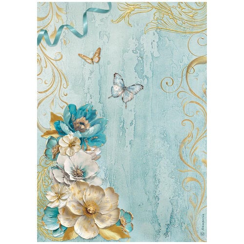 Stamperia - Masquerade Collection - A4 Rice Paper - Flowers Corner 1 Stamperia - Masquerade Collection - A4 Rice Paper - Flowers Corner