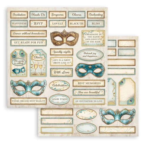 Stamperia - Masquerade Collection - 12 x 12 Paper Pad 11 Stamperia - Masquerade Collection - 12 x 12 Paper Pad