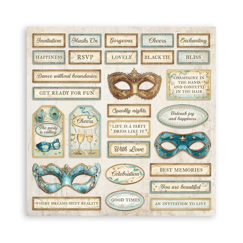 Stamperia - Masquerade Collection - 12 x 12 Paper Pad - Single Face