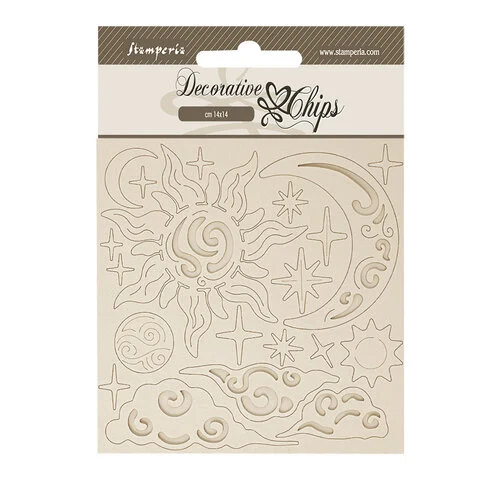 Stamperia - Masquerade Collection - Decorative Chips - Sun and Moon 1 Stamperia - Masquerade Collection - Decorative Chips - Sun and Moon