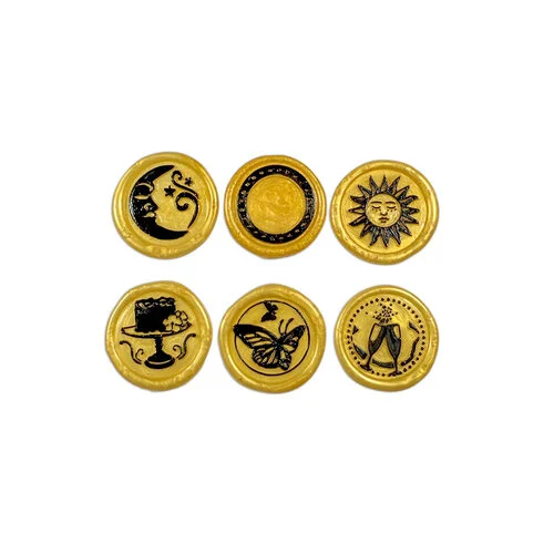 Stamperia - Wax and Seals Collection - Wax Seals - Celebration Set - 6 Pieces