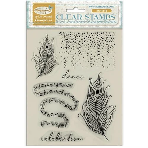 Stamperia - Masquerade Collection - Acrylic Stamps - Feathers