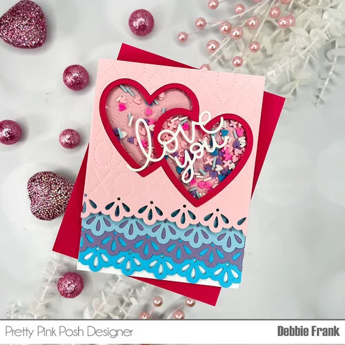 Pretty Pink Posh - Dies - Double Heart Shaker 4 Pretty Pink Posh - Dies - Double Heart Shaker