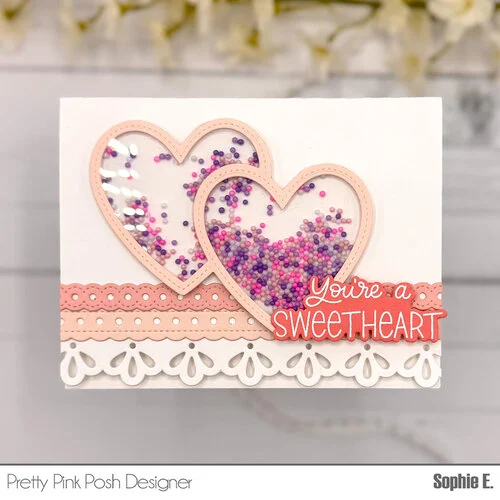 Pretty Pink Posh - Dies - Double Heart Shaker 6 Pretty Pink Posh - Dies - Double Heart Shaker
