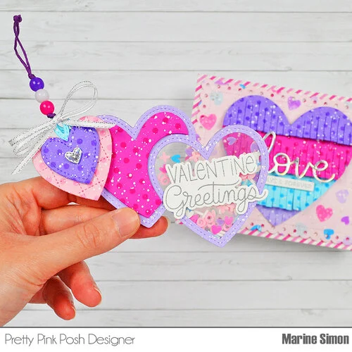 Pretty Pink Posh - Dies - Double Heart Shaker 7 Pretty Pink Posh - Dies - Double Heart Shaker