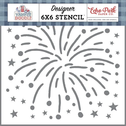 Echo Park - Yankee Doodle Collection - 6 x 6 Stencils - My Favorite Firework 1 Echo Park - Yankee Doodle Collection - 6 x 6 Stencils - My Favorite Firework